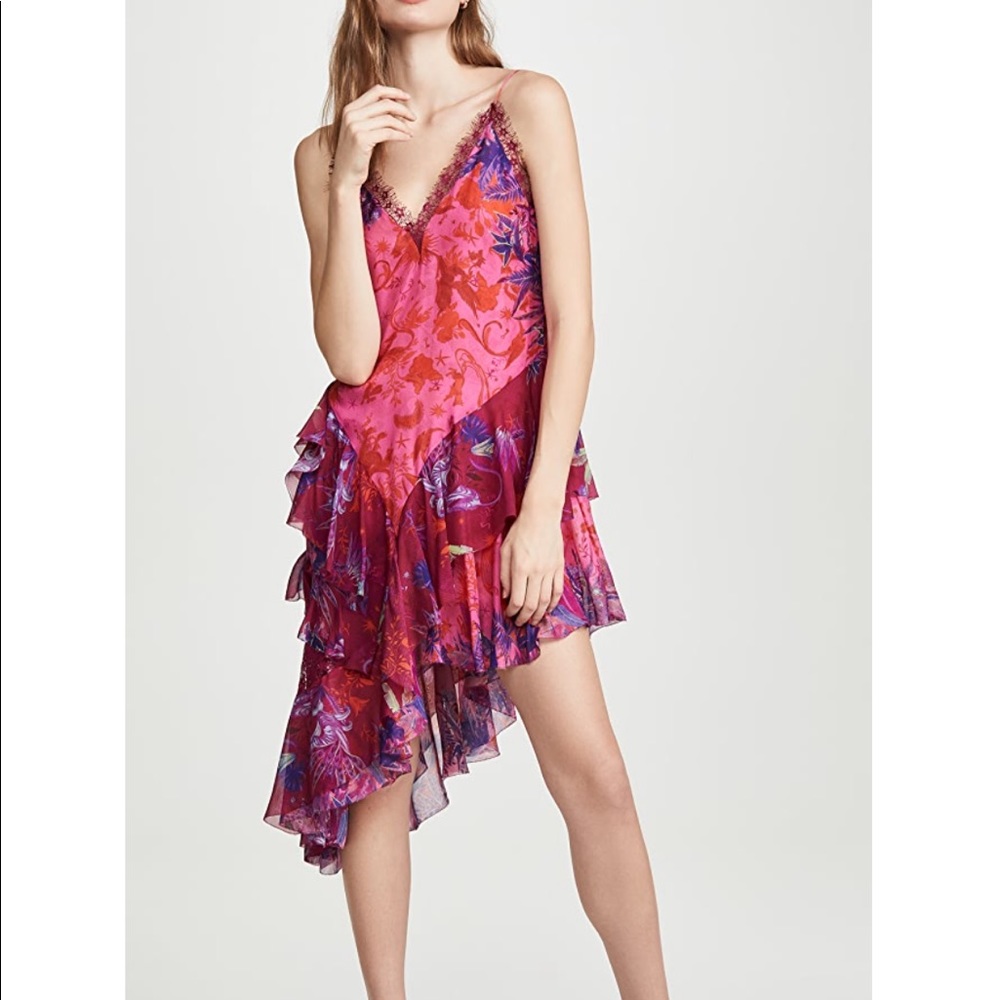 Camilla lace and floral asymmetrical dress